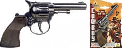 Cowboyrevolver met 12 schoten, zilver, klein