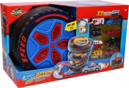 Draagbaar race-station met effecten en 8 auto’s