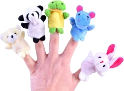 Set of Plush Finger Puppets – Animals, 10 pcs