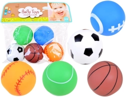 Rubberen piepballen – set van 5 sportballen