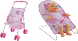 Speelset voor Poppen Hartjes 3-in-1