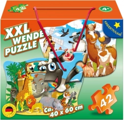 M.I.C. double-sided puzzle – farm and zoo animals, 42 pieces