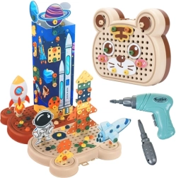 3D Construction Set – Space Set with Electric Screwdriver, 161 Pieces