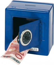 Tirelire en métal - Coffre-fort bleu