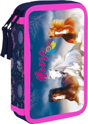 Tweepassige schooletui met paardenmotief Oxybag