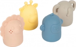 Set siliconen waterspeeltjes voor kinderen small foot (leeuw, olifant, giraffe, aapje)