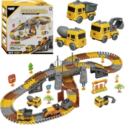 Woopie constructieset racebaan XXL elektrische spoor – bouwplaats, 174 delen