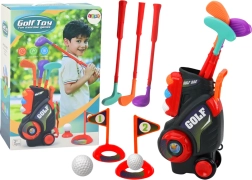 Kinderset minigolf met wagentje op wieltjes