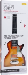 Kids' electric guitar with headphones and microphone – Red