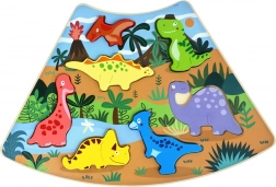 Houten inlegpuzzel dinosaurussen – koppelbare set