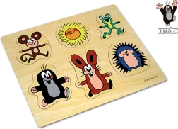 Wooden Peg Puzzle Mole and Friends 31.5 × 26 cm