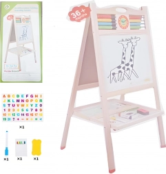 Houten dubbelzijdig bord met telraam en accessoires