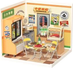 Robotime Rolife DIY huisje: Nonstop restaurant met LED-verlichting