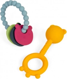 Siliconen rammelaar en bijtring 2-in-1 en bijtringring voor baby’s