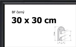 Kunststof lijst 30x30 cm zwart