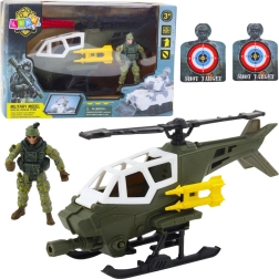 Military helicopter with soldier figure
