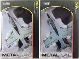 Metalen vliegtuig op batterijen met geluid en licht