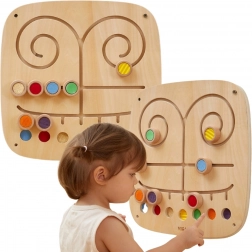 houten wandmontage zintuiglijke speelbord doolhof voel en koppel viga