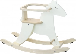 Vilac Houten hobbelpaard met rugleuning wit