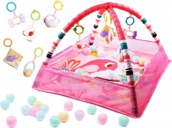 Tapis d’éveil avec arches et balles rose