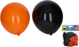 Ballonnen voor Halloween 30 cm – set van 10 stuks, zwart en oranje