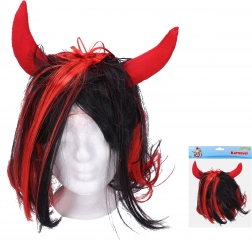Pruik met duivelshoorntjes