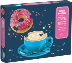 Coffret spécial puzzle 2-en-1 – donut et tasse de café, environ 625 pièces