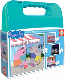 Puzzel in koffertje Peppa Pig 4-in-1