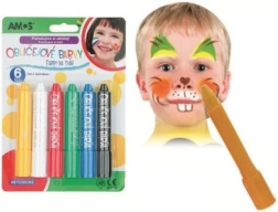 Gezichtskleurpotloden – set van 6 kleuren