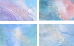 Chemise plastique à bouton-pression A4, design marbre, colorée