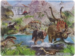 Puzzel dinosaurussen 104 stukjes met onderlegger