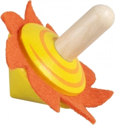 Detoa houten tol met vilten zonnetje