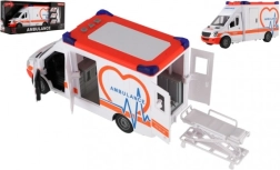 Speelgoed Ambulance van Plastic 28cm met Brancard en Trage Terugkeer met Licht en Geluid