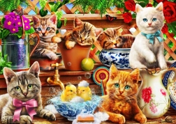 Bluebird puzzel kittens in de schuur 104 stukjes