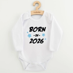 Baby bodysuit with print NEW BABY Born in 2026, blue