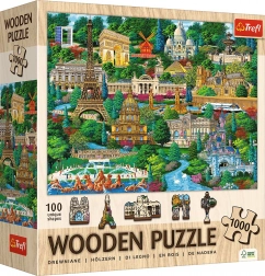 Houten puzzel Beroemde Franse plekken 1000 stukjes