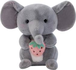 Plush Elephant with Strawberry Grey 23 cm