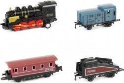 Mini-locomotief met drie wagonnetjes