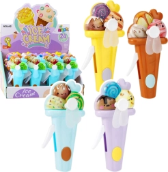 Handheld kids’ fan in ice cream shape – mechanical, no batteries