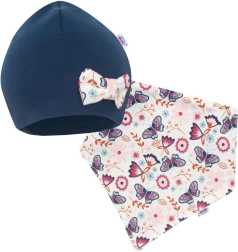 Babymuts en halsdoek NEW BABY Missy blauw