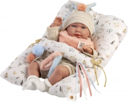 Realistische babypop met geluiden en zacht stoffen lichaam 42 cm