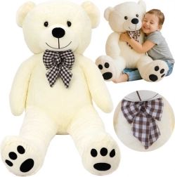 Plush Bear 100 cm Kruzzel – creamy cuddly toy with bow