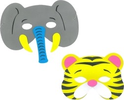 foam dierenmaskers met elastiek – set van 2 stuks
