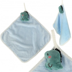 Kinderhanddoek voor de kleuterschool 30 × 30 cm – blauwe dinosaurus