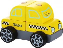 Taxi véhicule en bois puzzle 5 pièces