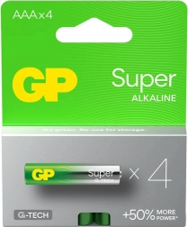 Alkaline batterijen GP Super LR03/AAA 4 stuks