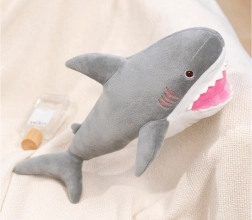 Plush Shark Mascot Hugs 50 cm Grey