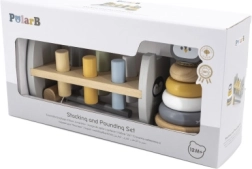 VIGA PolarB Houten piramide en hamertje met pinguïn Montessori