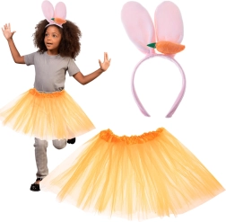 Bunny costume with orange tutu and carrot headband