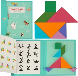 Livre magnétique tangram – puzzle logique Montessori en bois 3D